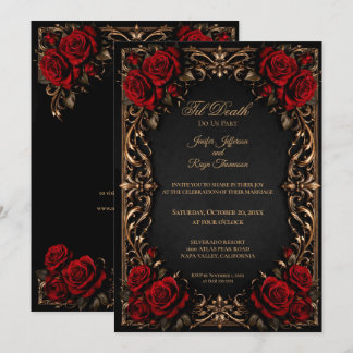Elegant Floral Gothic wedding invitation