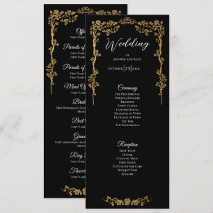 Elegant floral Gothic Wedding Program