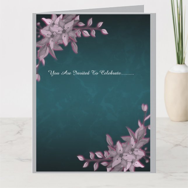 Elegant Floral Graduation Folded Invitation   (Front)