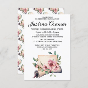 Elegant Floral Graduation Invitation