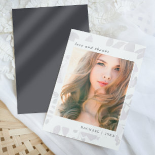 Elegant Floral Graduation Photo Thank You Card