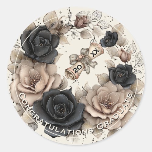 Elegant Floral Graduation Sticker