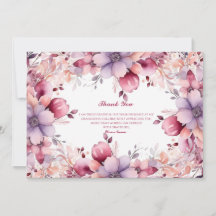 Elegant Floral Graduation Thank You Card