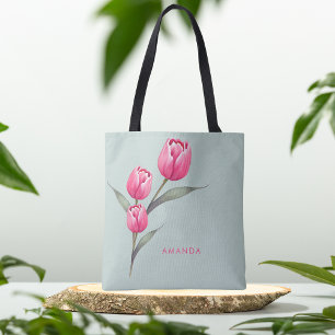Elegant Floral Green Trendy Chic Stylish Tote Bag