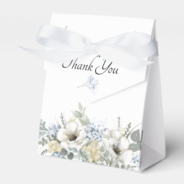 Elegant Floral Greenery Gift Wedding Favor Box (Front Side)