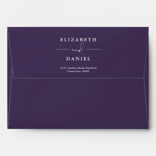 Elegant Floral Greenery Purple Return Address Envelope