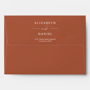 Elegant Floral Greenery Terracotta Return Address Envelope