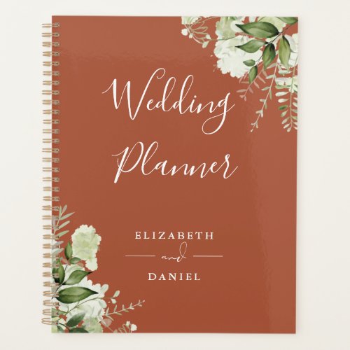 Elegant Floral Greenery Terracotta Wedding Planner