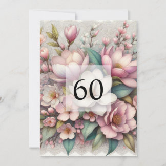 Elegant floral greenery watercolor birthday party invitation