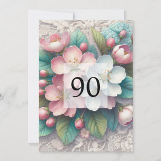 Elegant floral greenery watercolor birthday party invitation