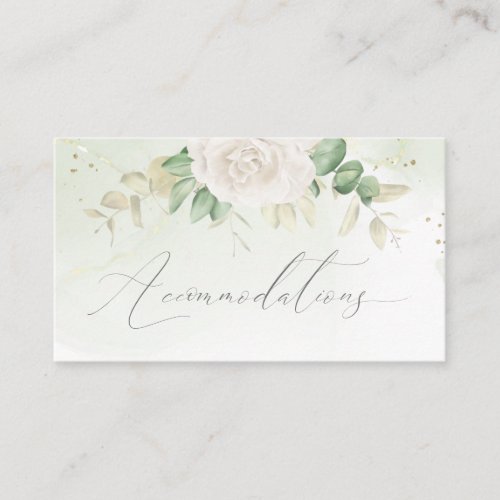 Elegant Floral Greenery Wedding Accommodations Enclosure Card