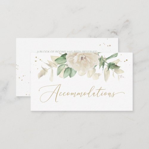 Elegant Floral Greenery Wedding Accommodations Enclosure Card