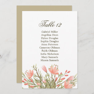 Elegant Floral Greenery Wedding Seating Chart Invitation