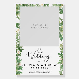 Elegant Floral Greenery Wedding Selfie Photo Frame Foam Board