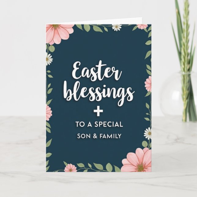 Elegant Floral Greeting Card (Front)