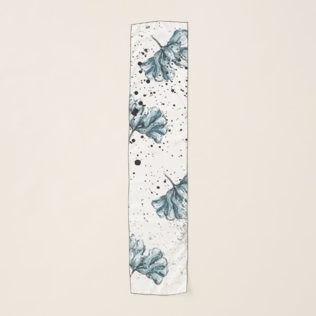 Elegant Floral Grunge design Scarf (Front)