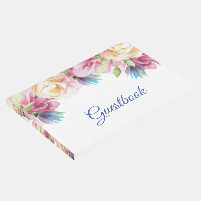 Elegant Floral Guest Book | Zazzle