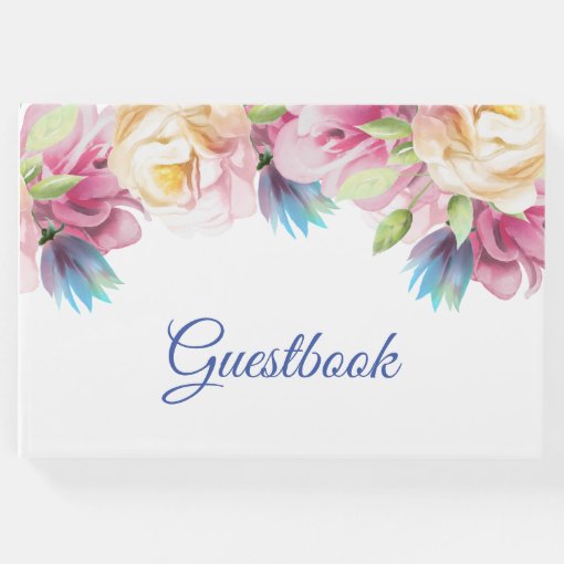 Elegant Floral Guest Book | Zazzle