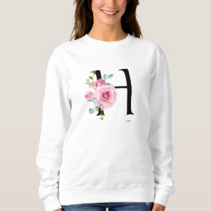 Elegant Floral H Monogram Pink Rose Sweatshirt