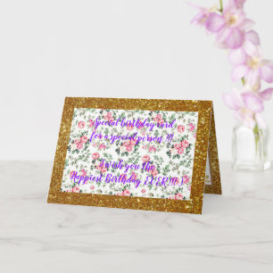 Elegant Floral Happiest Birthday Card