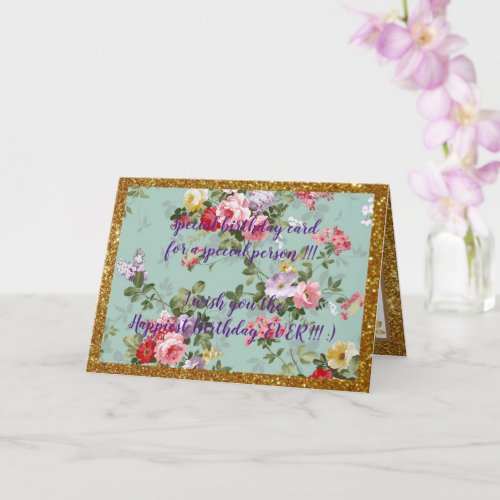 Elegant Floral Happiest Birthday Card