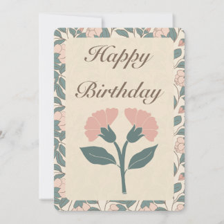 Elegant Floral Happy Birthday Card