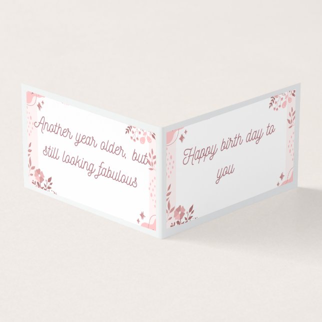 Elegant Floral Happy Birthday Card – Personalized  (Outside)