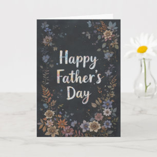 Elegant Floral Happy Fathers Day Classic Card