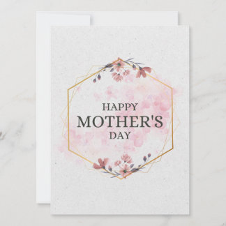 Elegant Floral Happy Mother’s Day Watercolor Card