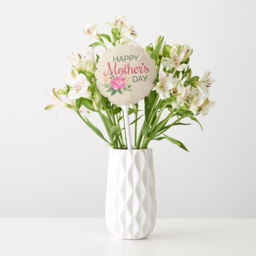 Elegant Floral Happy Mothers Day  Balloon