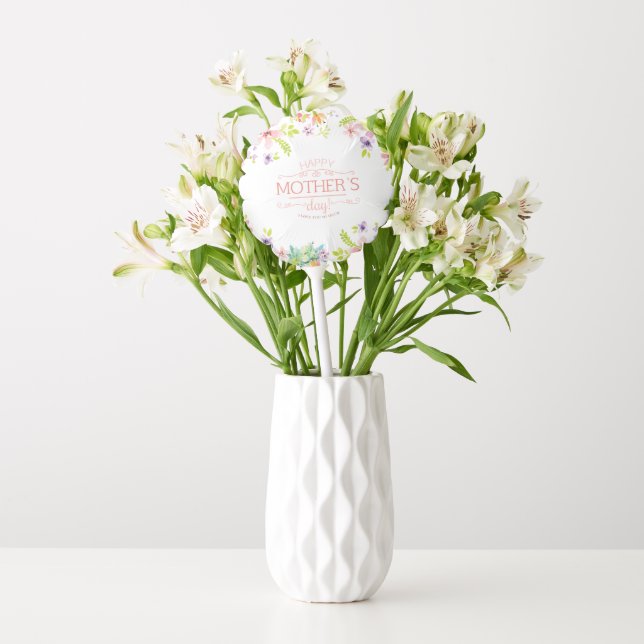 Elegant Floral Happy Mother's Day | Balloon (Vase)