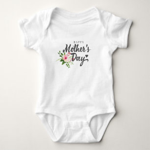 Elegant Floral Happy Mother's Day   Bodysuit