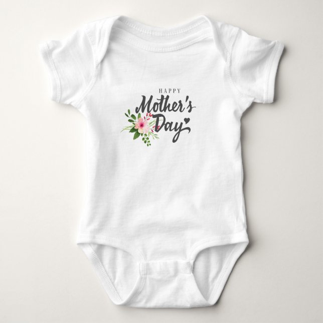 Elegant Floral Happy Mother's Day | Bodysuit (Front)