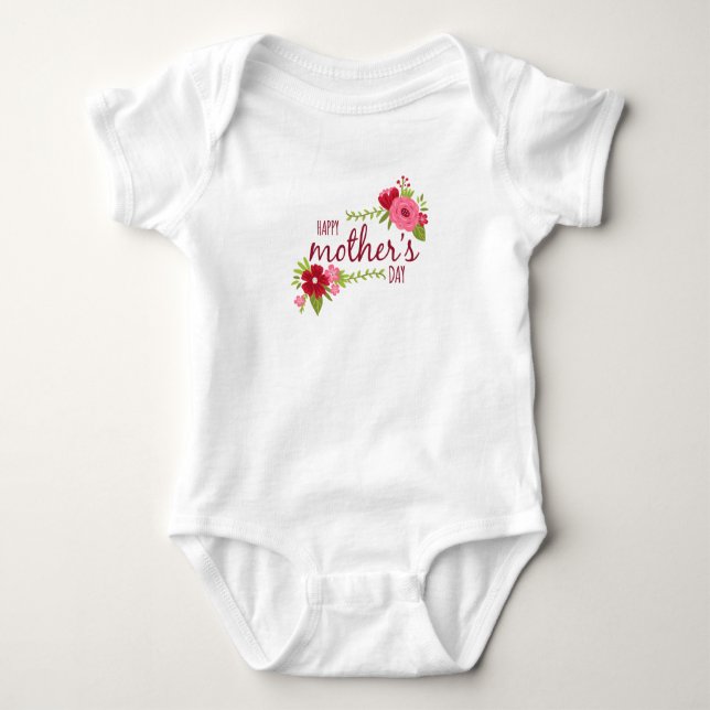 Elegant Floral Happy Mother's Day | Bodysuit (Front)