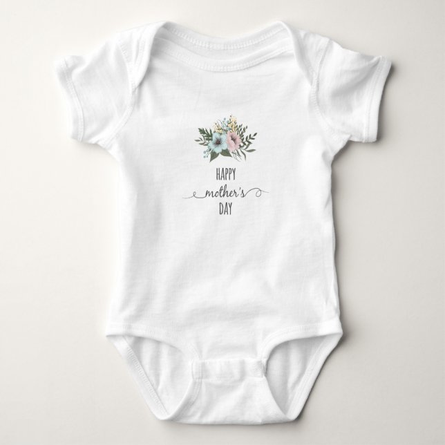 Elegant Floral Happy Mother's Day | Bodysuit (Front)