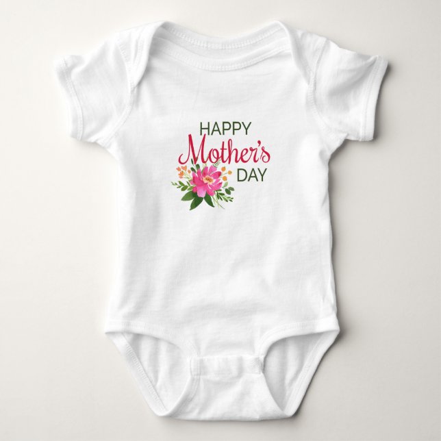 Elegant Floral Happy Mother's Day | Bodysuit (Front)