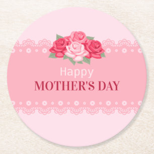 Elegant Floral Happy Mother's Day   Coaster