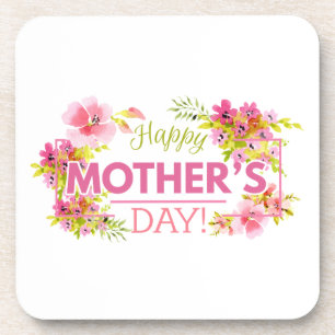 Elegant Floral Happy Mother's Day   Coaster