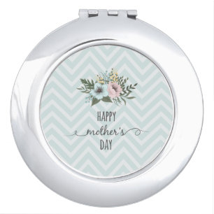 Elegant Floral Happy Mother's Day Compact Mirror