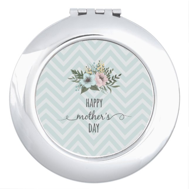 Elegant Floral Happy Mother's Day | Compact Mirror (Front)
