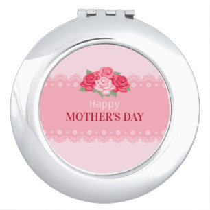 Elegant Floral Happy Mother's Day Compact Mirror