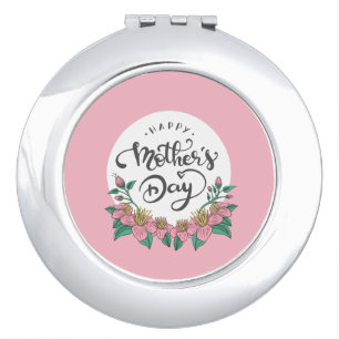 Elegant Floral Happy Mother's Day   Compact Mirror