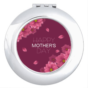 Elegant Floral Happy Mother's Day Compact Mirror