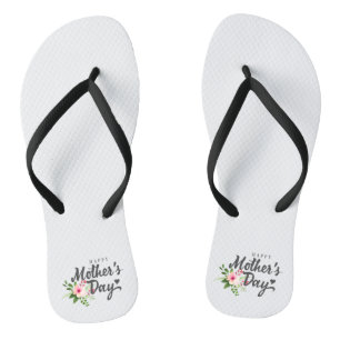 Elegant Floral Happy Mother's Day   Flip Flops