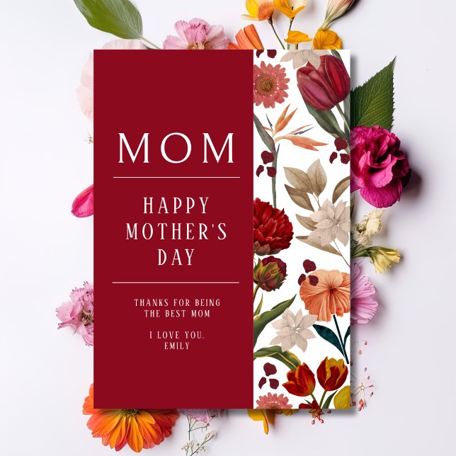 Elegant Floral Happy Mother's Day Holiday Card (Creator Uploaded)