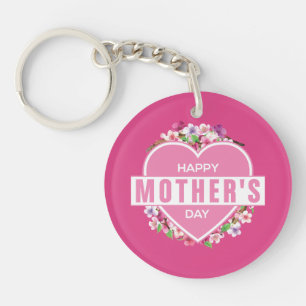 Elegant Floral Happy Mother's Day   Keychain