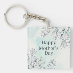 Elegant Floral Happy Mother's Day   Keychain