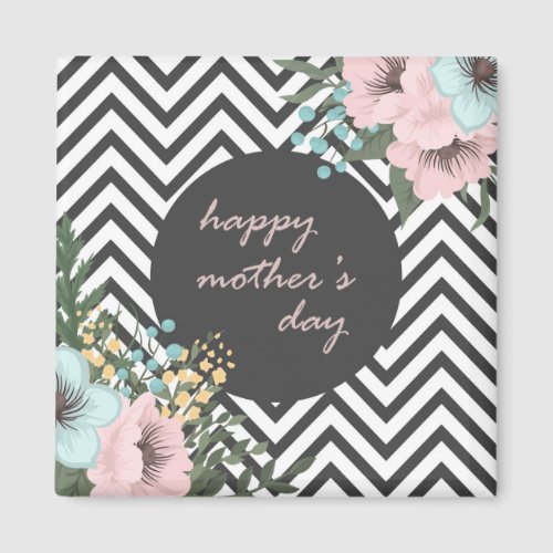 Elegant Floral Happy Mothers Day  Magnet