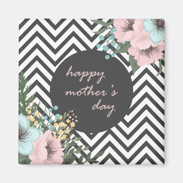 Elegant Floral Happy Mother's Day | Magnet (Front)