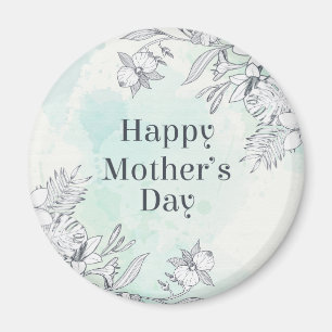 Elegant Floral Happy Mother's Day Magnet